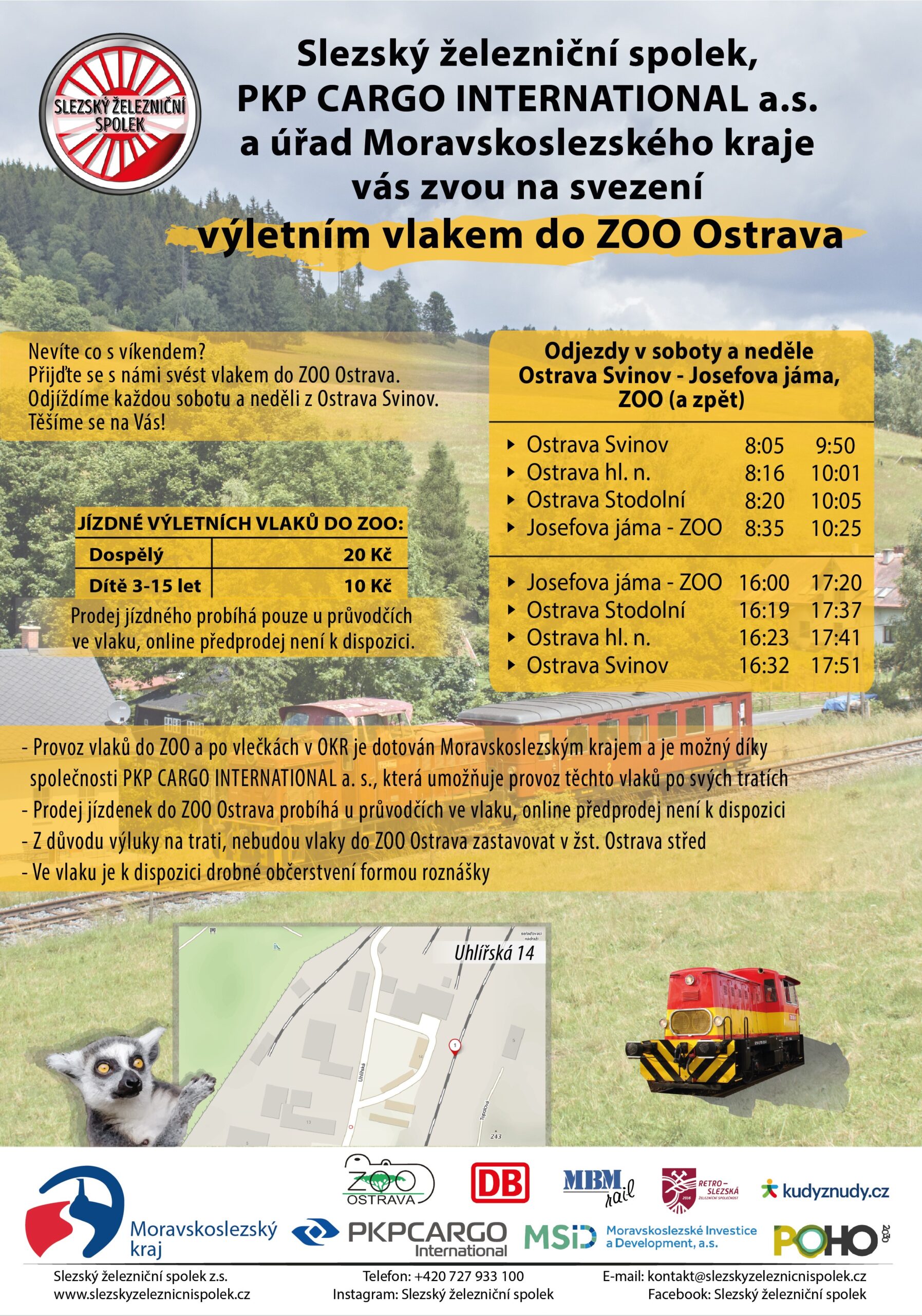 Výletní vlaky z Ostravy Svinova do ZOO Ostrava