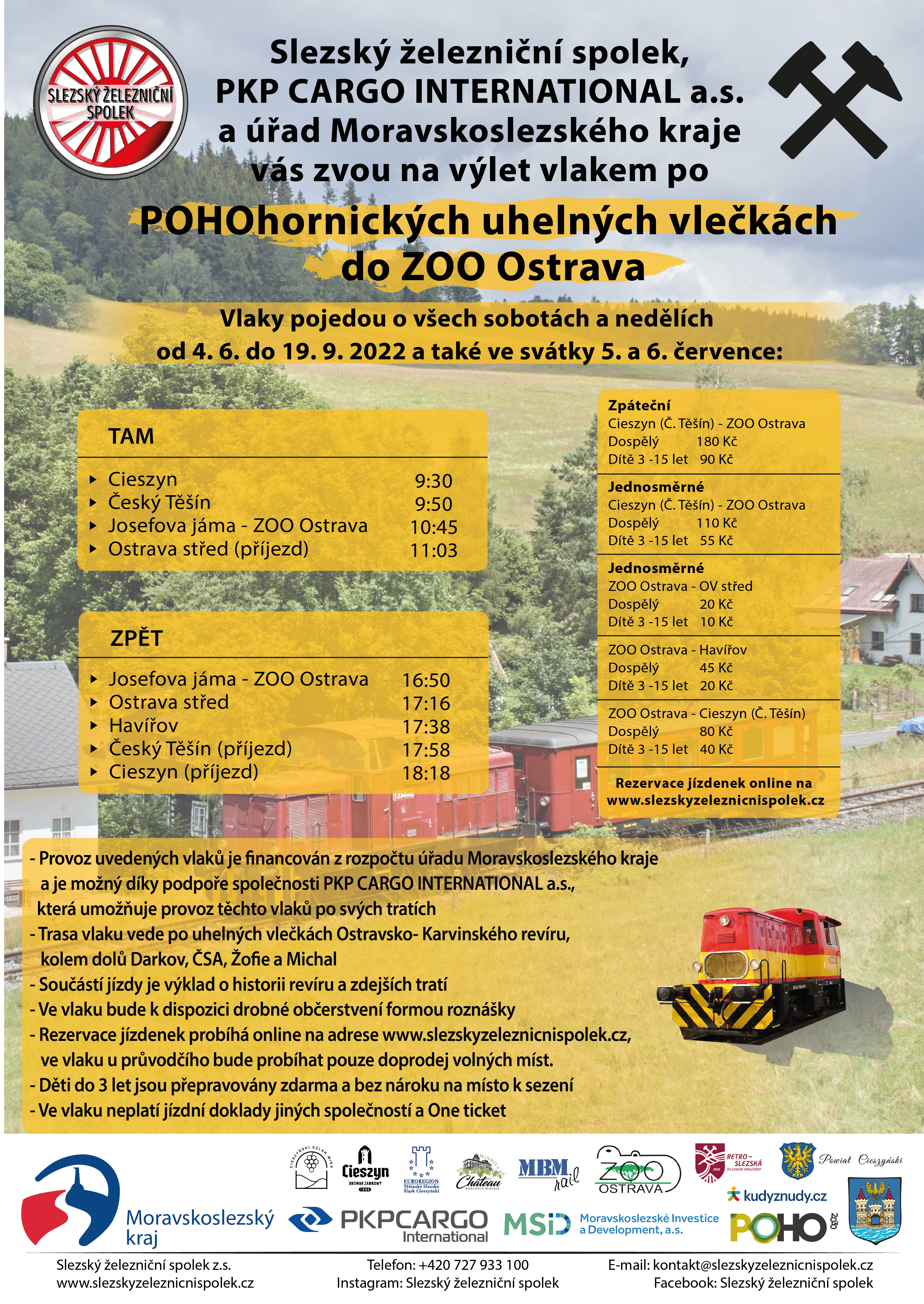 Výletní vlaky POHOrnickou krajinou Cieszyn- ZOO Ostrava- Ostrava střed