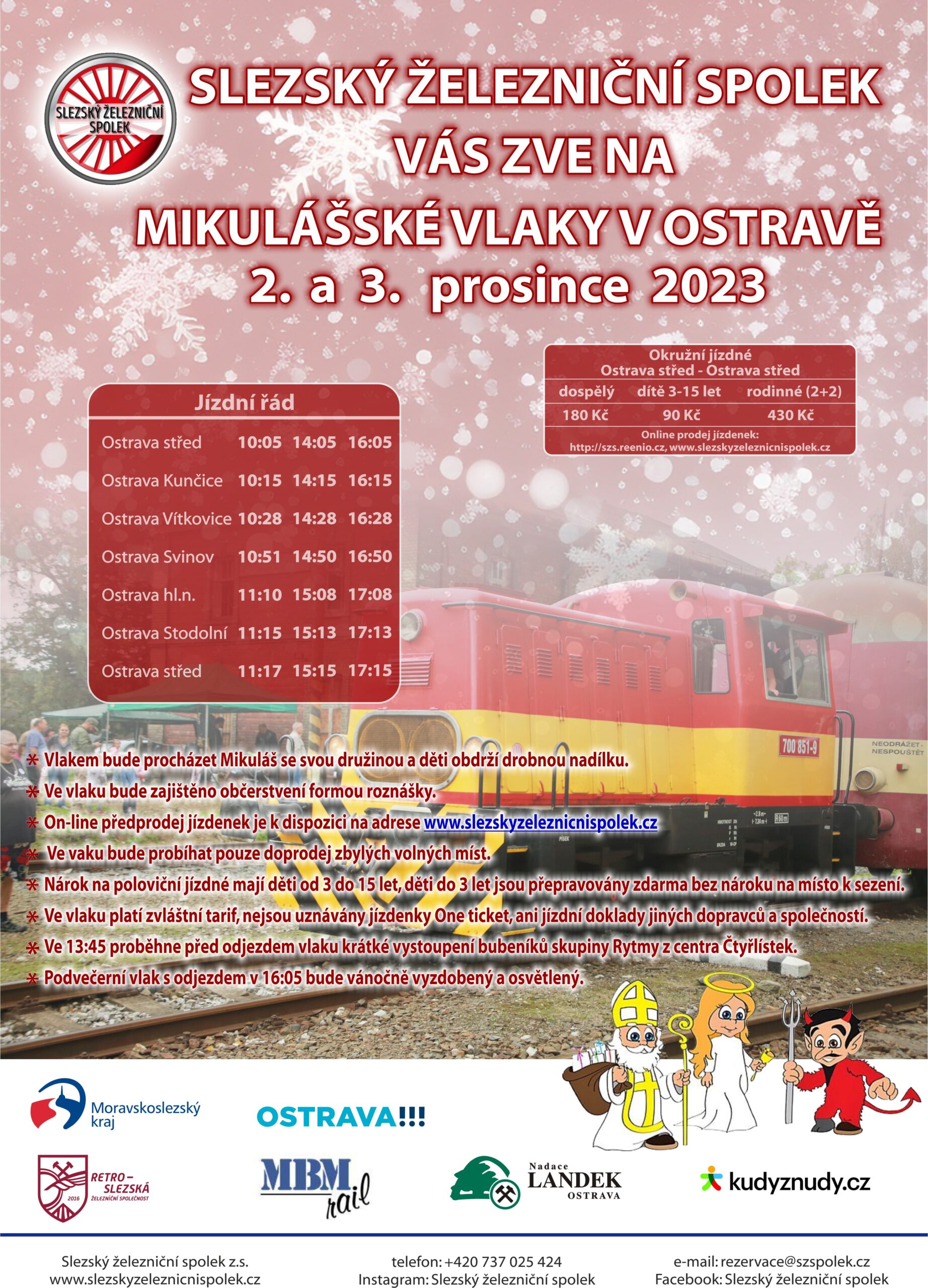 Mikulášské vlaky v Ostravě 2023